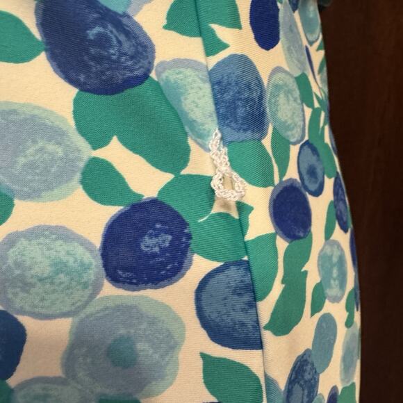 J Crew Swimsuit Womens 12 One Piece Bathing Suit NO TIE BELT Blueberry Print - Picture 3 of 11